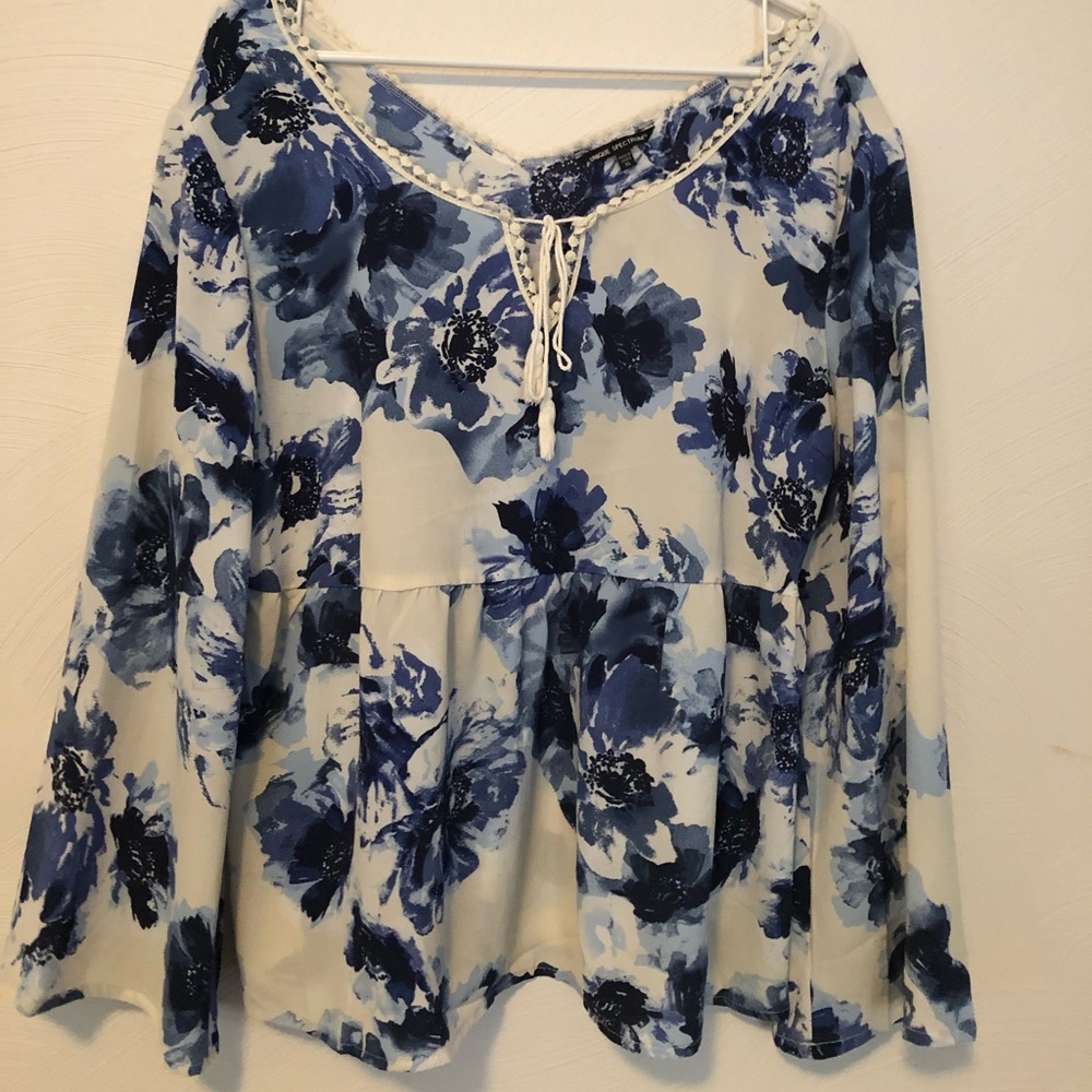 blue floral top